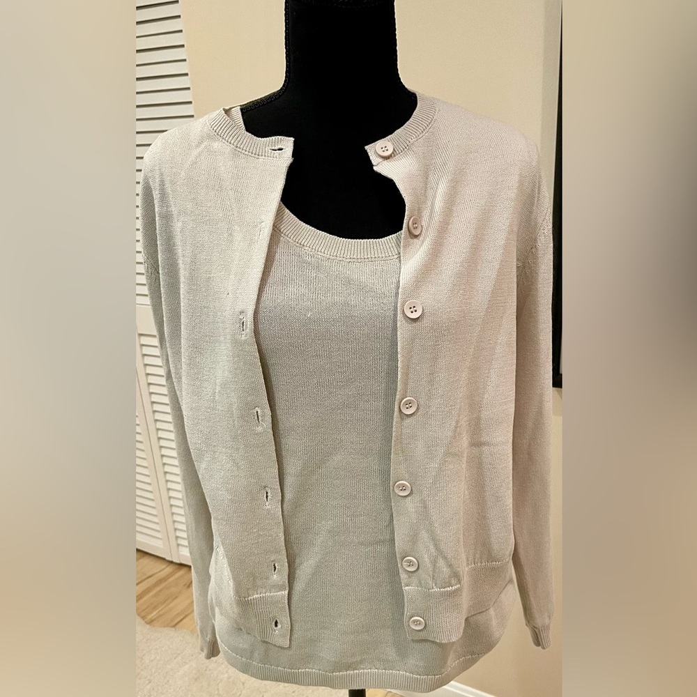 Zara Cream Cardigan Sweater Set